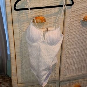 White Shein one piece bathing suit